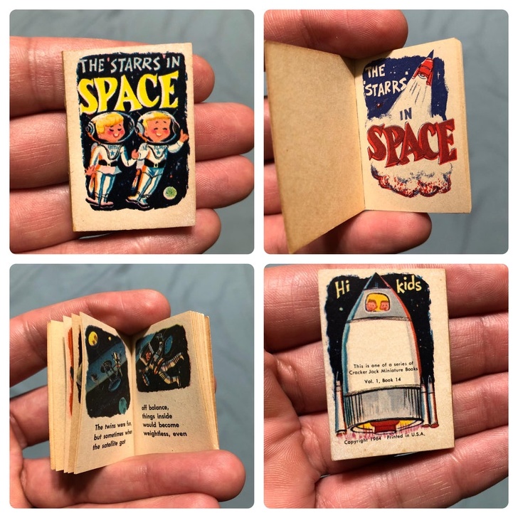 lighter - The'Starrs In Space The Starrs In Space Hi kids This is one of a series of Cracker Jack Miniature Books Vol. 1. Book 14 off balance, things Inside The wine we but sometimes whe the skin gol would become weightless, even Copyright 1964 Printed in