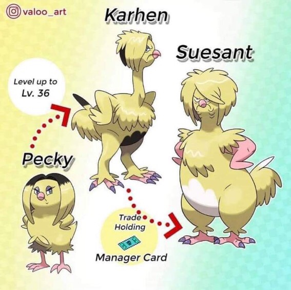 cartoon - o valoo_art Karhen Suesant Level up to Lv. 36 Pecky Trade Holding Manager Card