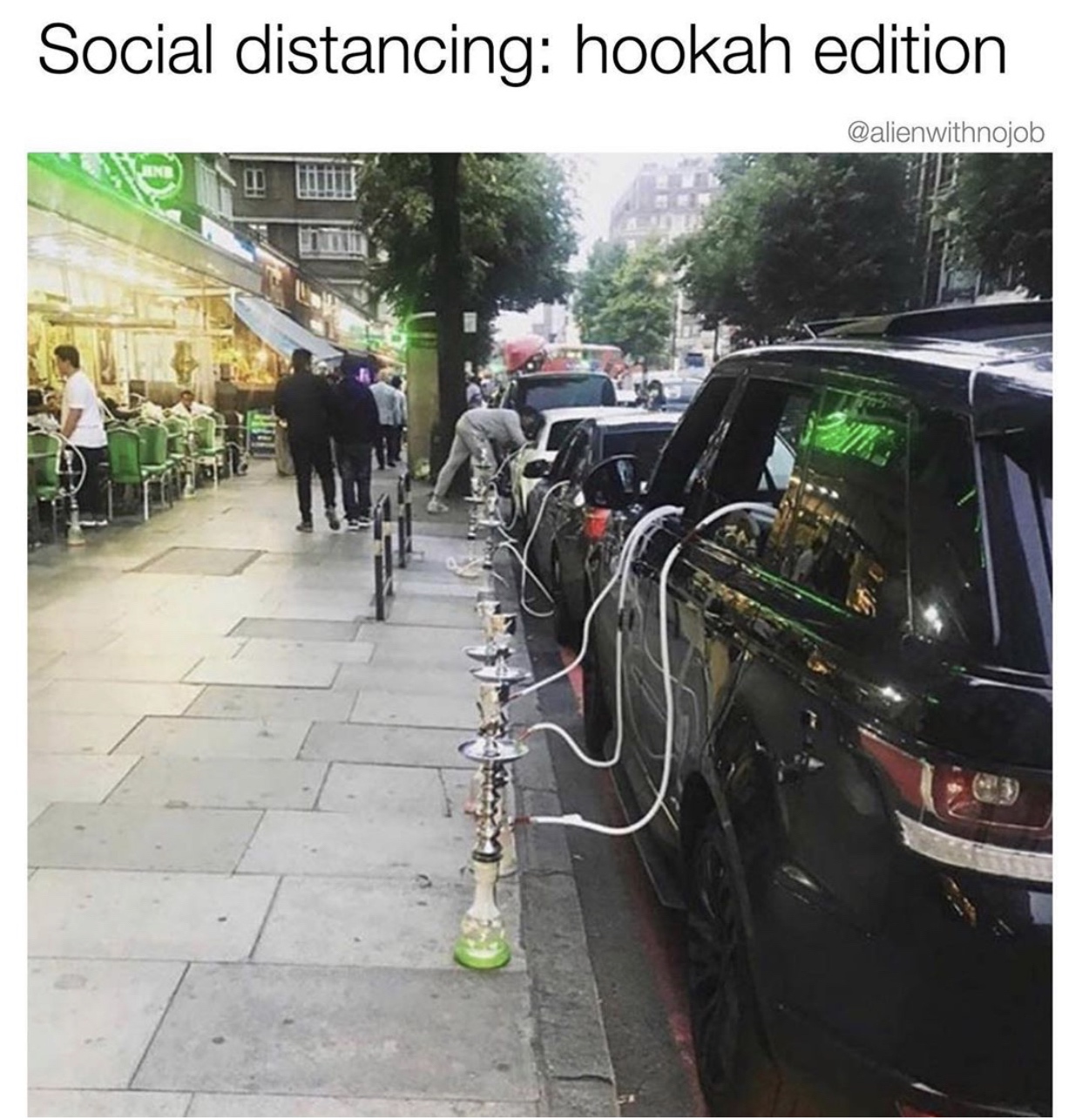 London - Social distancing hookah edition