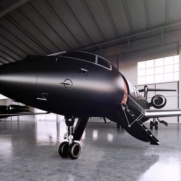 matte black airplane - 0
