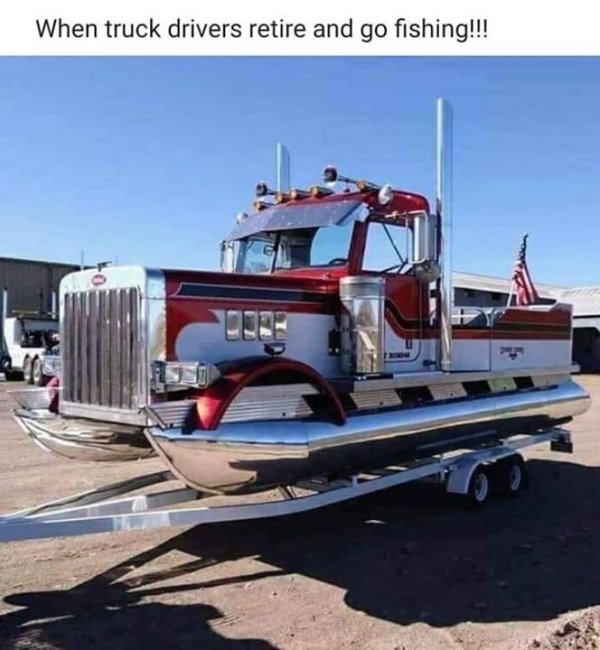 truck pontoon - When truck drivers retire and go fishing!!!