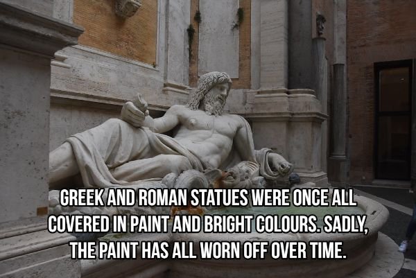 sculpture - Greek And Roman Statues Were Once All Covered In Paint And Bright Colours. Sadly, The Paint Has All Worn Off Over Time.