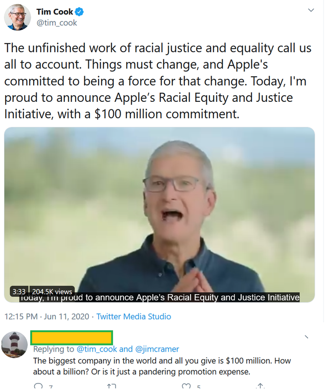 photo caption - Tim Cook The unfinished work of racial justice and equality call us all to account. Things must change, and Apple's committed to being a force for that change. Today, I'm proud to announce Apple's Racial Equity and Justice Initiative, with