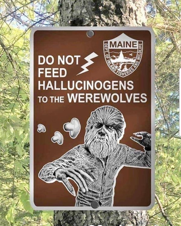 do not feed the werewolves - Ries And Wildlife Do Not Feed Hallucinogens To The Werewolves And Fie