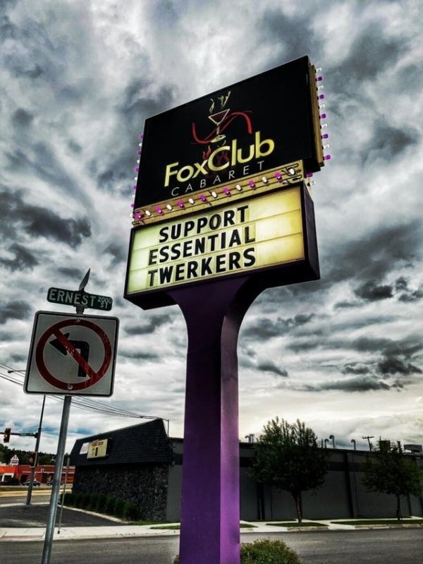 signage - FoxClub Cabaret Support Essential Twerkers Ernest 298