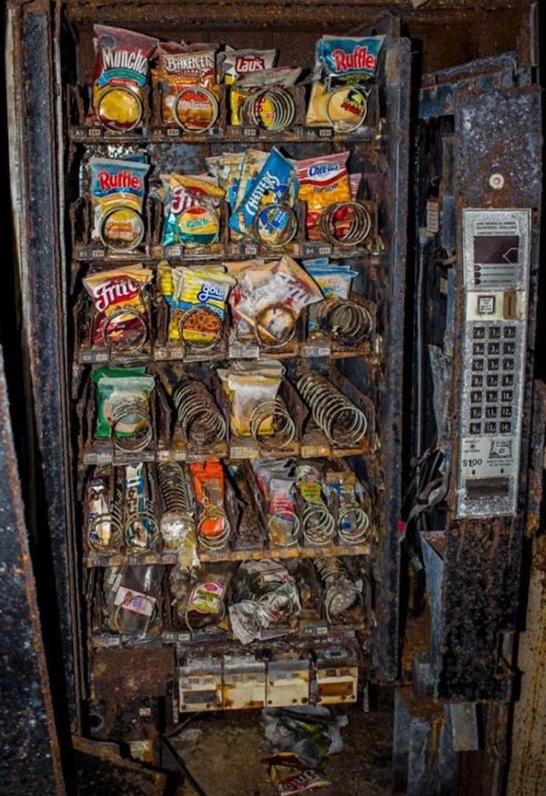 abandoned snack vending machine