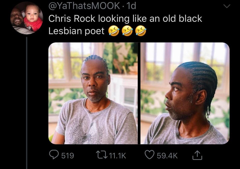photo caption - . 1d Chris Rock looking an old black Lesbian poet 519 22