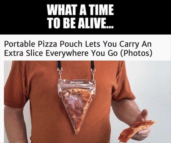pizza pouch necklace - What A Time To Be Alive... Portable Pizza Pouch Lets You Carry An Extra Slice Everywhere You Go Photos Otok