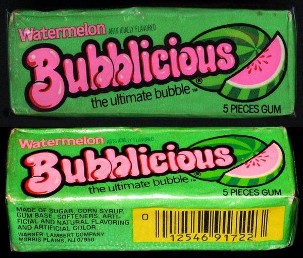watermelon bubblicious - Watermelon Mly Flavoro Bubblicious the ultimate bubble.. 5 Pieces Gum Watermelon Artically Plaved Bubblicious the ultimate bubble 5 Pieces Gum 0 Made Of Sugar, Corn Syrup, Gum Base, Softeners, Arti Ficial And Natural Flavoring And