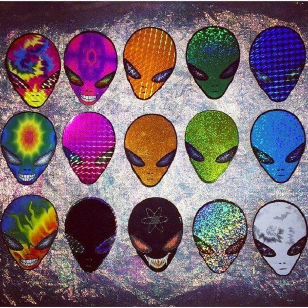 90s alien stickers - M