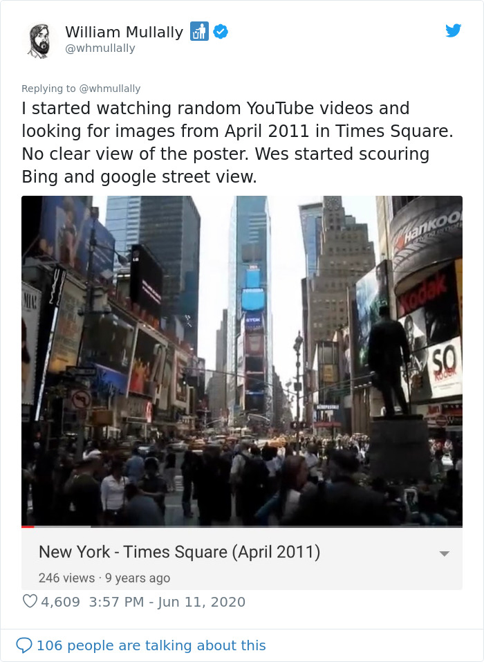 metropolis - William Mullally on I started watching random YouTube videos and looking for images from in Times Square. No clear view of the poster. Wes started scouring Bing and google street view. Do Hankoo Lodak So New York Times Square 246 views 9 year