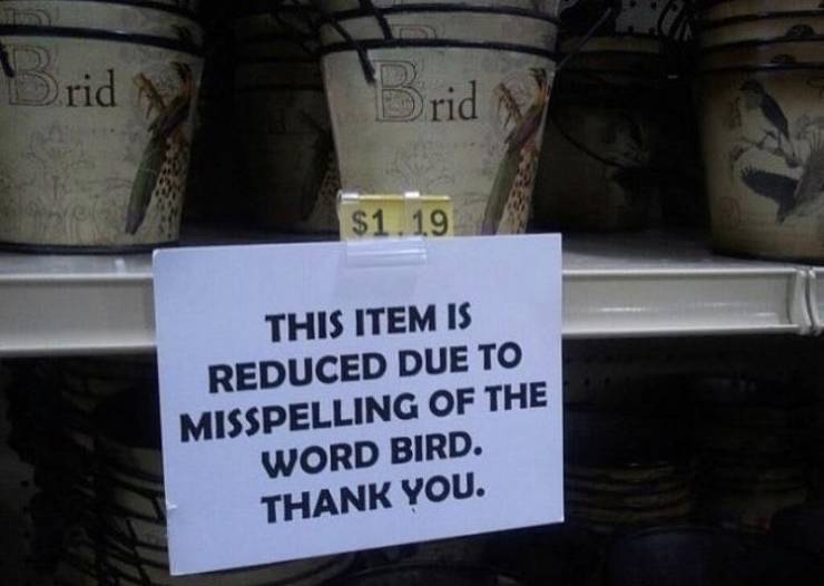Brid $1.19 This Item Is Reduced Due To Misspelling Of The Word Bird. Thank You.
