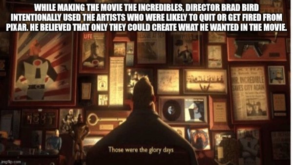 While Making The Movie The Incredibles, Director Brad Bird Intentionally Used The Artists Who Were ly To Quit Or Get Fired From Pixar. He Believed That Only They Could Create What He Wanted In The Movie. Ute wa Incredible Ses City Aca