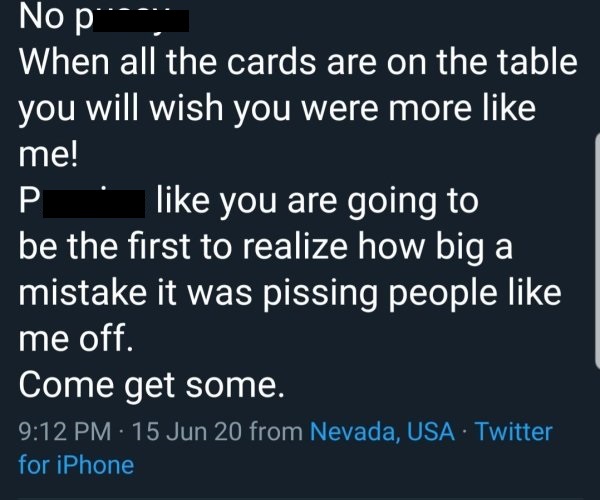 lyrics - Nop When all the cards are on the table you will wish you were more me! P you are going to be the first to realize how big a mistake it was pissing people me off. Come get some. 15 Jun 20 from Nevada, Usa. Twitter for iPhone