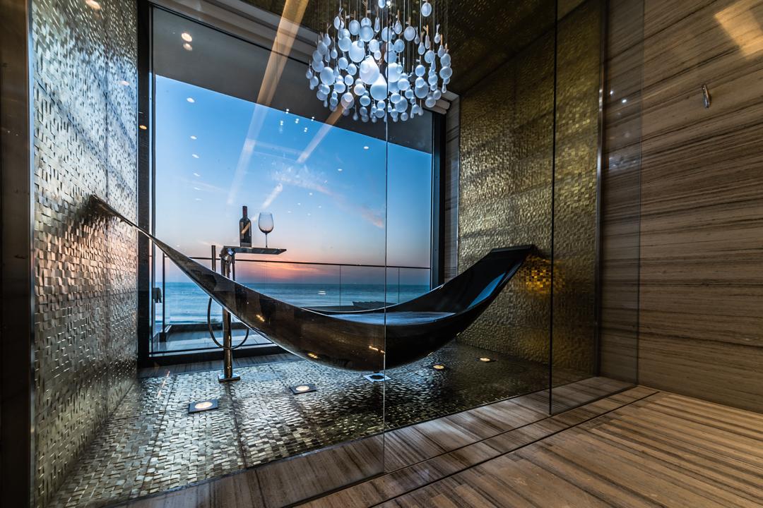 hammock inside a shower