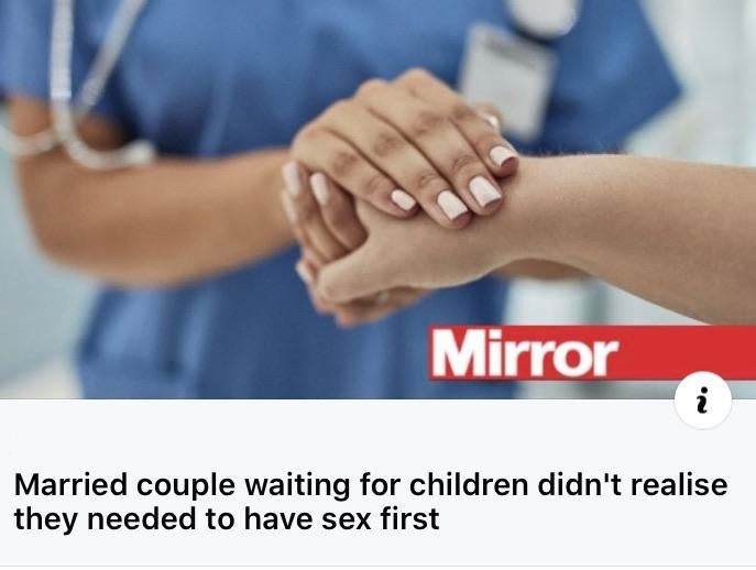 Nursing - Mirror Married couple waiting for children didn't realise they needed to have sex first