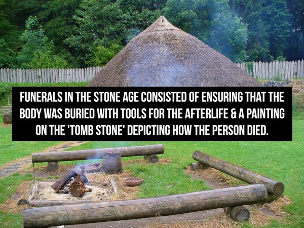Stone Age - Megan Mandarin Een Funerals In The Stone Age Consisted Of Ensuring That The Body Was Buried With Tools For The Afterlife & A Painting On The 'Tomb Stone' Depicting How The Person Died.