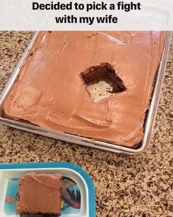 brownie cut from the middle of the tray on an angle