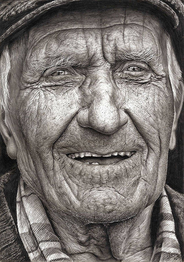 “This hyper-realistic pencil drawing.”