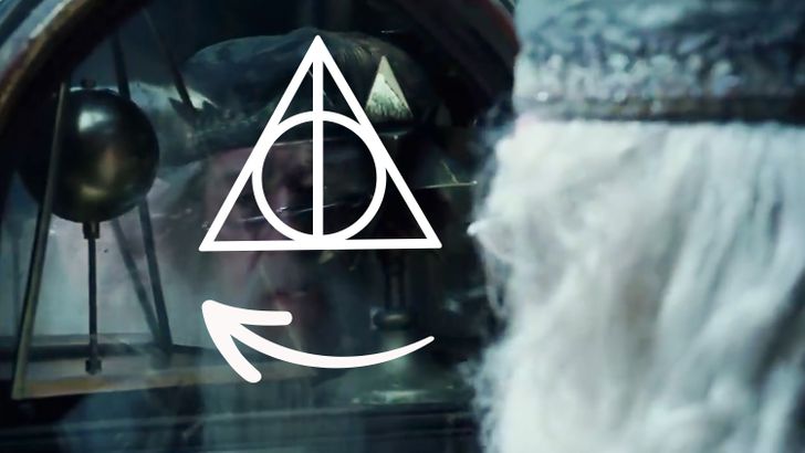 Harry Potter and the Goblet of Fire. The symbol of the deathly hallows appears in the franchise long before the final 2 movies are released. Interestingly, Goblet of Fire was released in 2005, and the final book where we learn about the deathly hallows was released in 2007. The creators obviously knew about Rowling’s plans.