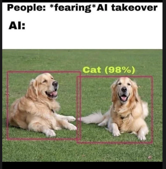 Golden Retriever - People fearing Al takeover Ai Cat 98%