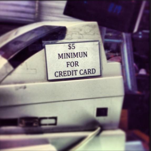 $5 Minimun For Credit Card