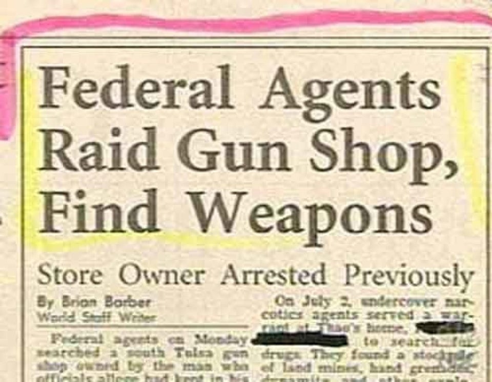 funny news articles - Federal Agents Raid Gun Shop, Find Weapons Store Owner Arrested Previously By Brian Borbet Ca Jely 2. undercover har World S Water coties gents serred Federal agents Monday searched a south Talss pan They found a Bay Grand Ly the man