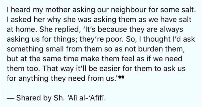 bro is a gender neutral term - I heard my mother asking our neighbour for some salt. I asked her why she was asking them as we have salt at home. She replied, 'It's because they are always asking us for things; they're poor. So, I thought I'd ask somethin