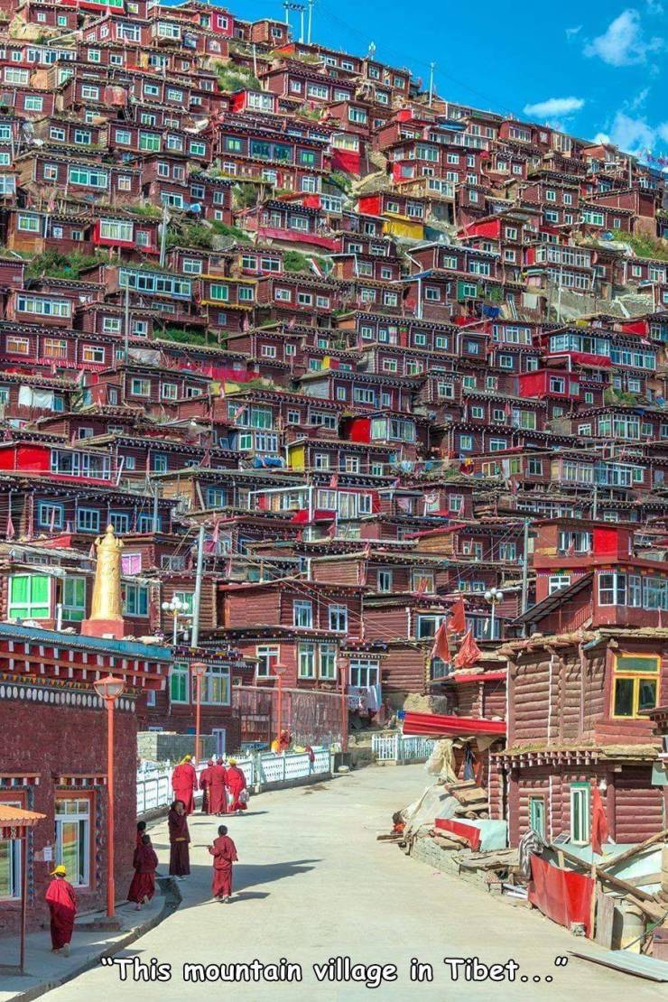 village in tibet - Tum Ii Ind mm 101 "This mountain village in Tibet..."