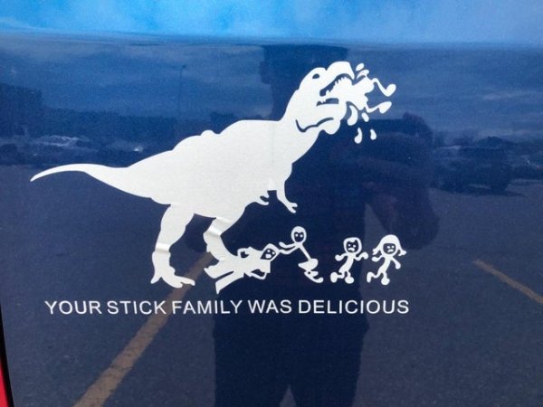 t rex eating stick family - Your Stick Family Was Delicious