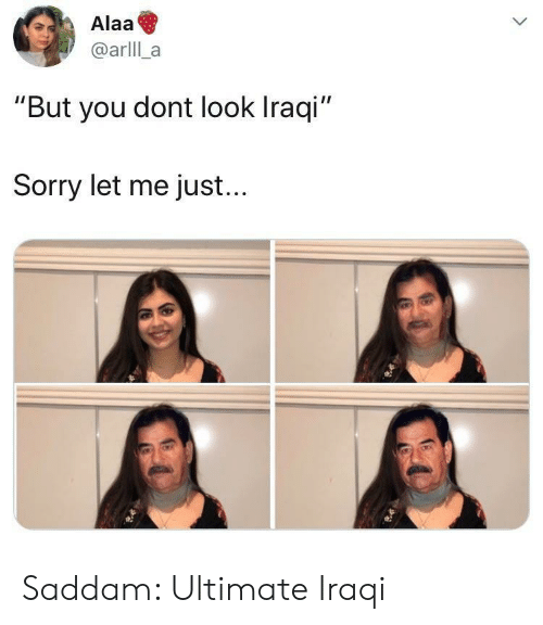 facial expression - Alaa "But you dont look Iraqi" Sorry let me just... Saddam Ultimate Iraqi