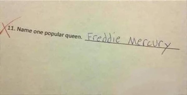 Internet meme - 11. Name one popular queen. Freddie Mercury