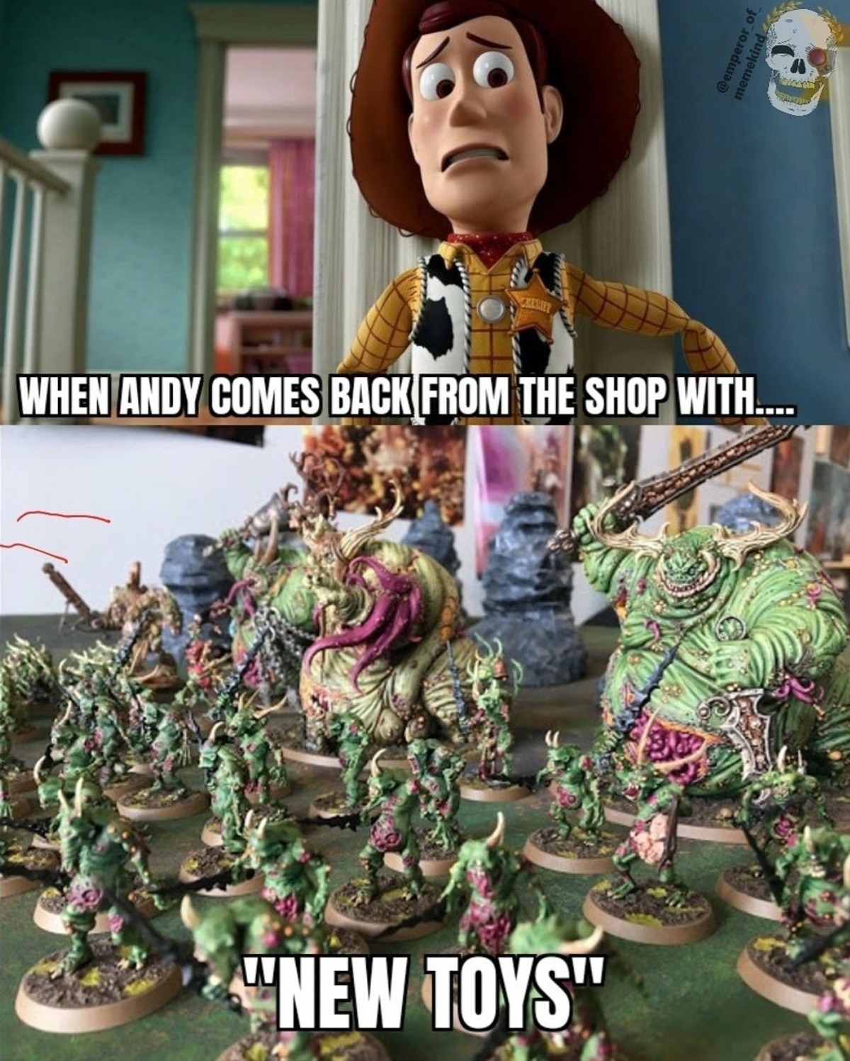 warhammer 40k nurgle meme - When Andy Comes Back From The Shop With.... "New Toys"