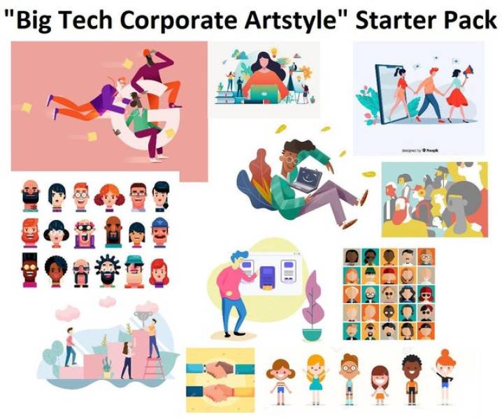 tech company art starter pack - "Big Tech Corporate Artstyle" Starter Pack