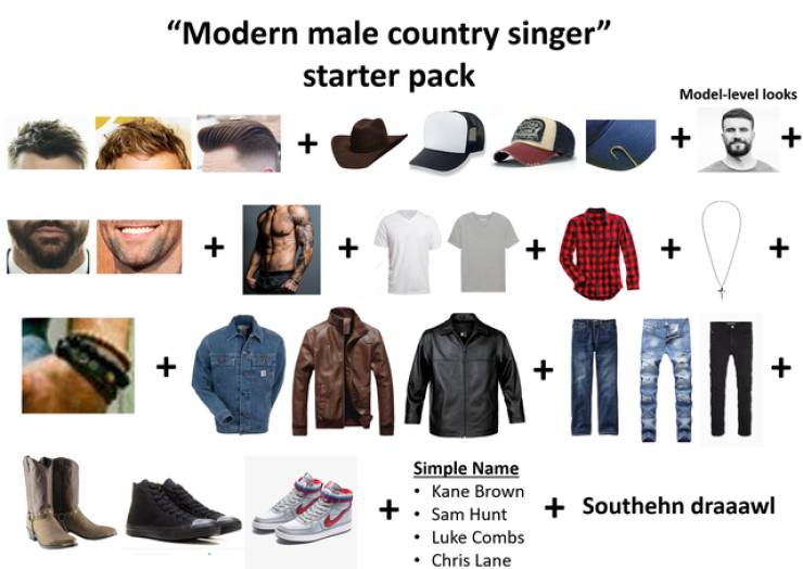 t shirt - "Modern male country singer starter pack Modellevel looks Simple Name Kane Brown Sam Hunt Luke Combs Chris Lane Southehn draaawl