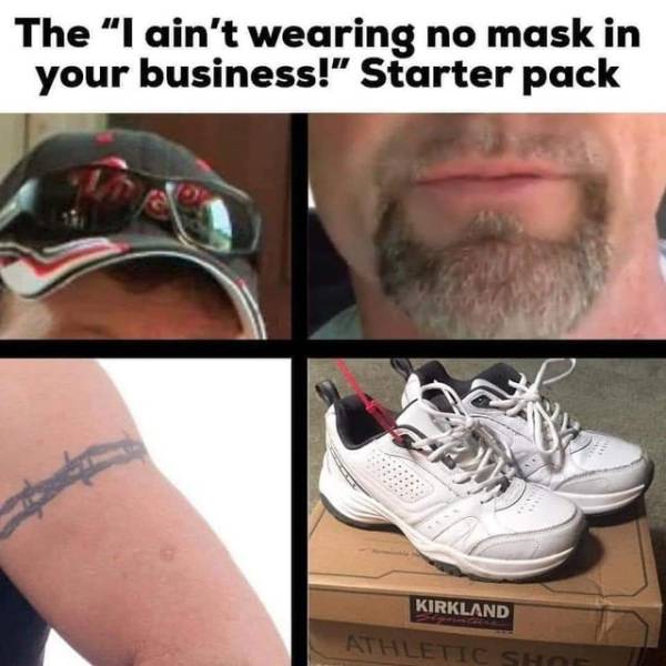 arm - The "I ain't wearing no mask in your business!" Starter pack Kirkland Athletic Shop