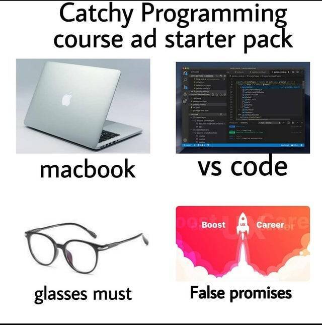 Data science - Catchy Programming course ad starter pack Go Dalam macbook Vs code Boost Career glasses must False promises