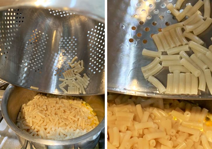 ikea colander with lip inside that pasta gets stuck on