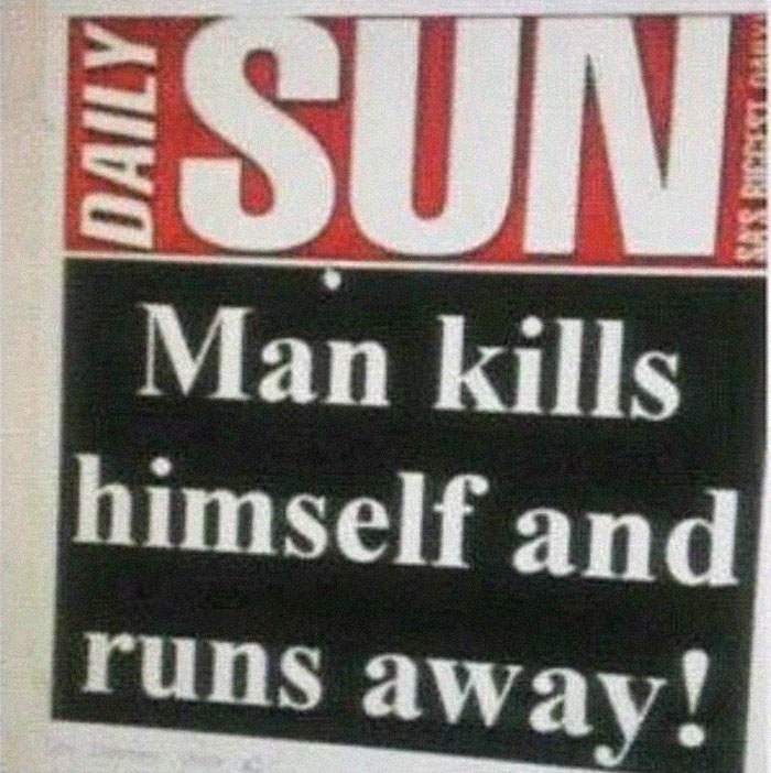 Man kills himself and runs away!