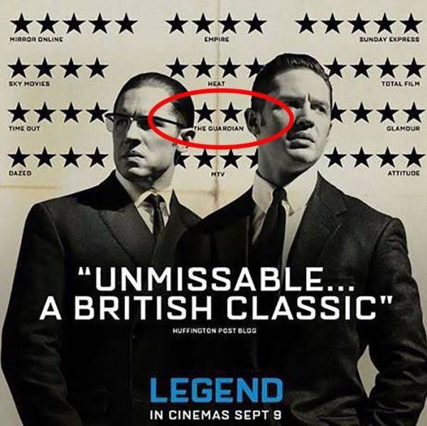 legend poster stars - Mirror Online Empire Sunday Express Sky Movies Heat Total Film Time Out The Guardian Glamour Dazed Attitude "Unmissable... A British Classic" Huffington Post Blog Legend In Cinemas Sept 9