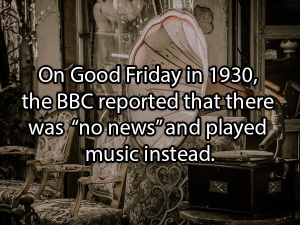 nostalgia gramophone old - On Good Friday in 1930, the Bbc reported that there was no news"and played music instead.