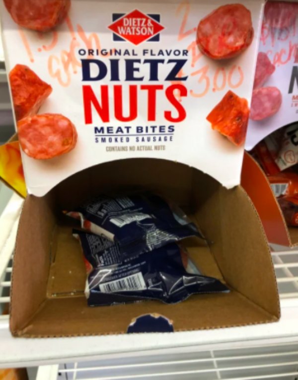 meat - Dietz Watson Original Flavor Dietz Nuts 00 Meat Bites Smoked Sausige Contains No Actual Nuts