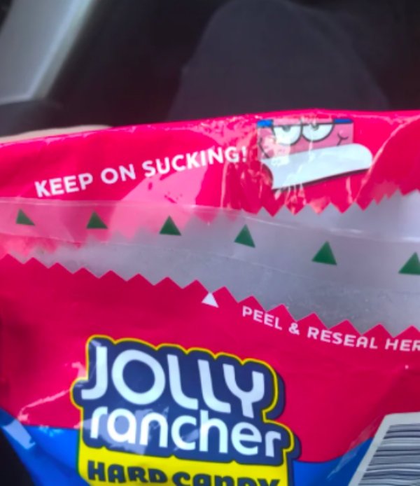 snack - Peel & Reseal Her Keep On Sucking! Jolly rancher Hard Candy