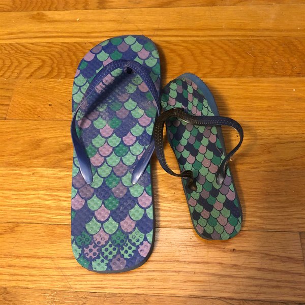“One flip flop fell behind the heater all winter.”