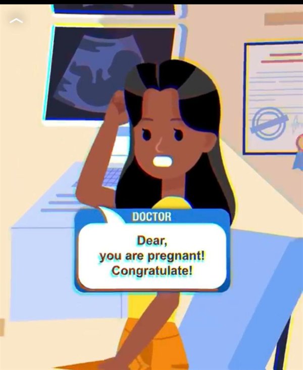 cartoon - Doctor Dear, you are pregnant! Congratulate!