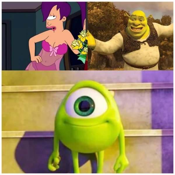 leela shrek mike wazowski