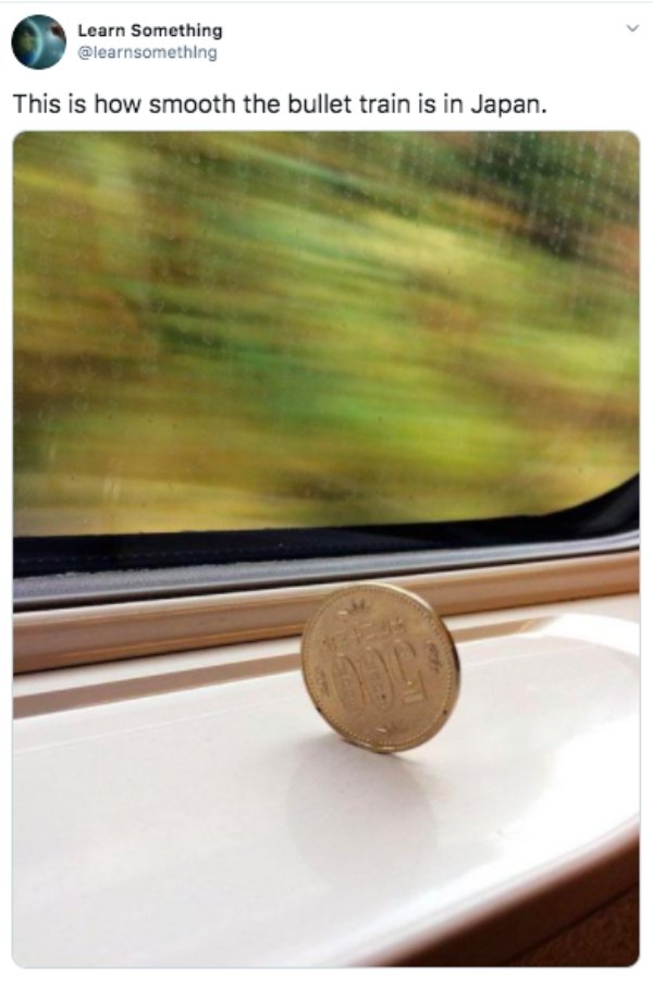 japanese bullet train coin - Learn Something This is how smooth the bullet train is in Japan.