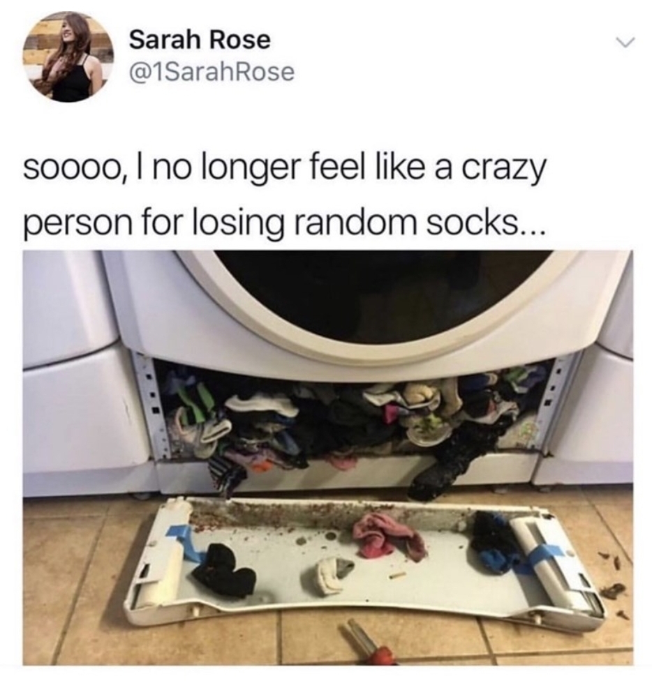 socks go missing - Sarah Rose soooo, I no longer feel a crazy person for losing random socks...