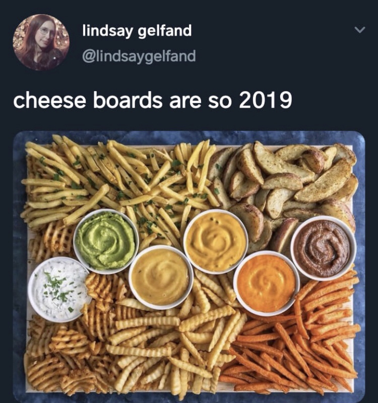 fries board - lindsay gelfand cheese boards are so 2019
