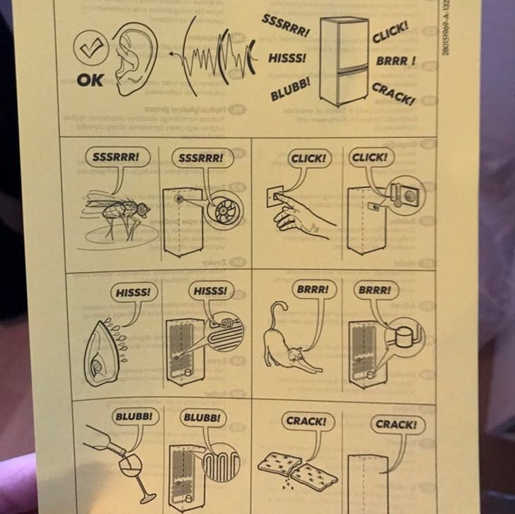 fridge sounds - Sssrrr! 200157900 A133 Click! Ww Hisss! Brrr! Ok Crack! Blubb! Sssrrr! Sssrrr! Click! Click! Hisss! Hisss! Brrr! Brrr! popepe o Blubb! Blubb! Crack! Crack!